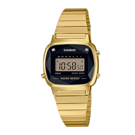 ساعة كاسيو LA670WGAD-1DF للسيدات، مقاومة للماء، رقمية - ذهبي
